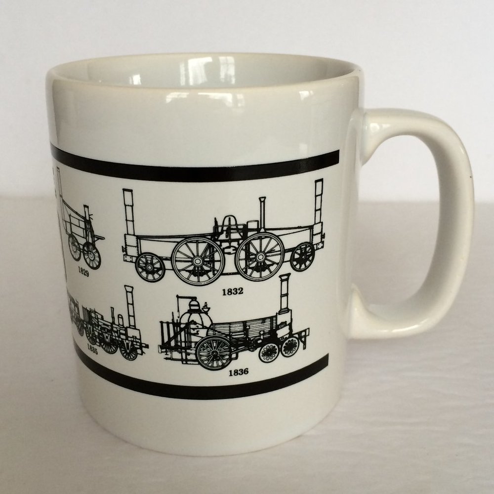 Illustrated History of Locomotives Coffee Mug Staffordshire Kiln Craft Series 1